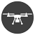 A black and white icon of a helicopter.