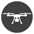 A black and white icon of a helicopter.