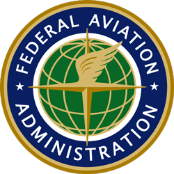 A federal aviation administration logo.